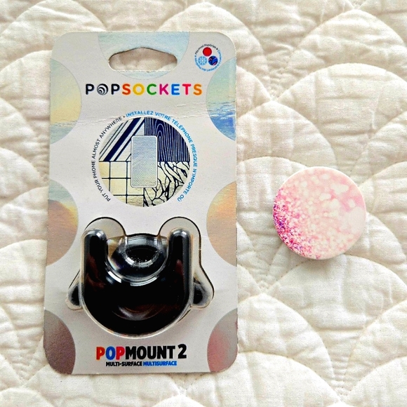 ( POPSOCKETS ) Pink PopSocket Grip & PopMount 2 Multi-Surface - Picture 1 of 8
